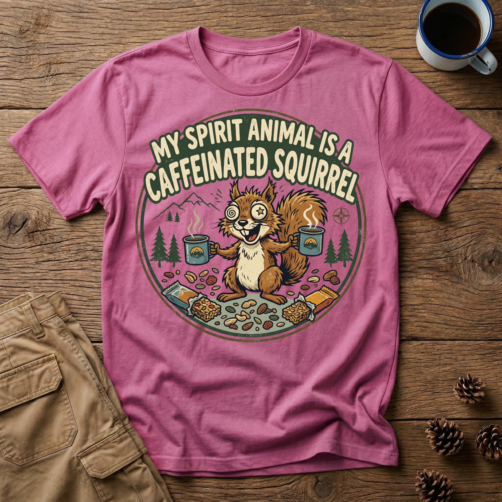 Caffeinated Squirrel - T-Shirt
