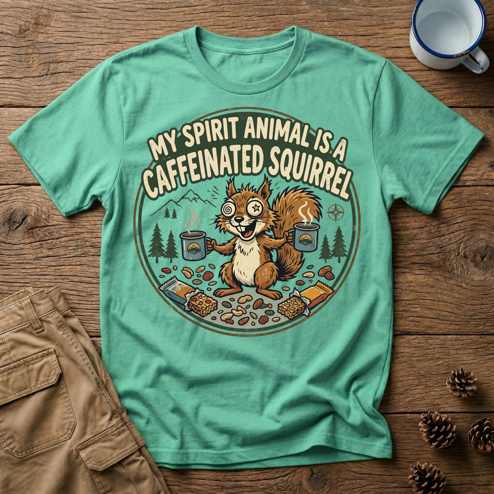 Caffeinated Squirrel - T-Shirt