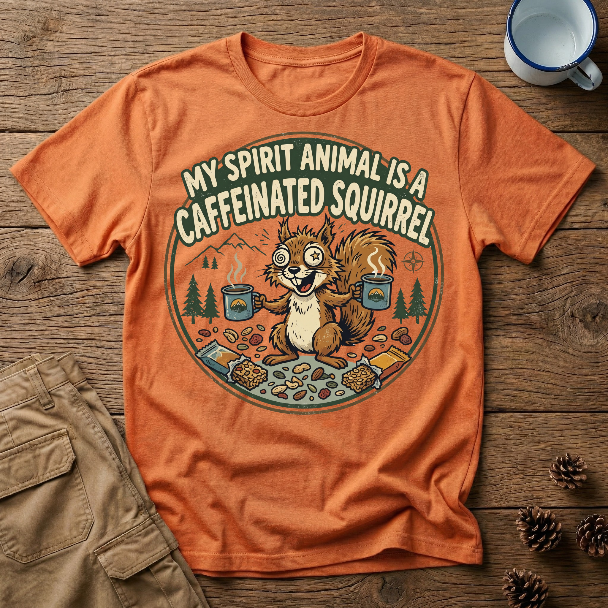 Caffeinated Squirrel - T-Shirt
