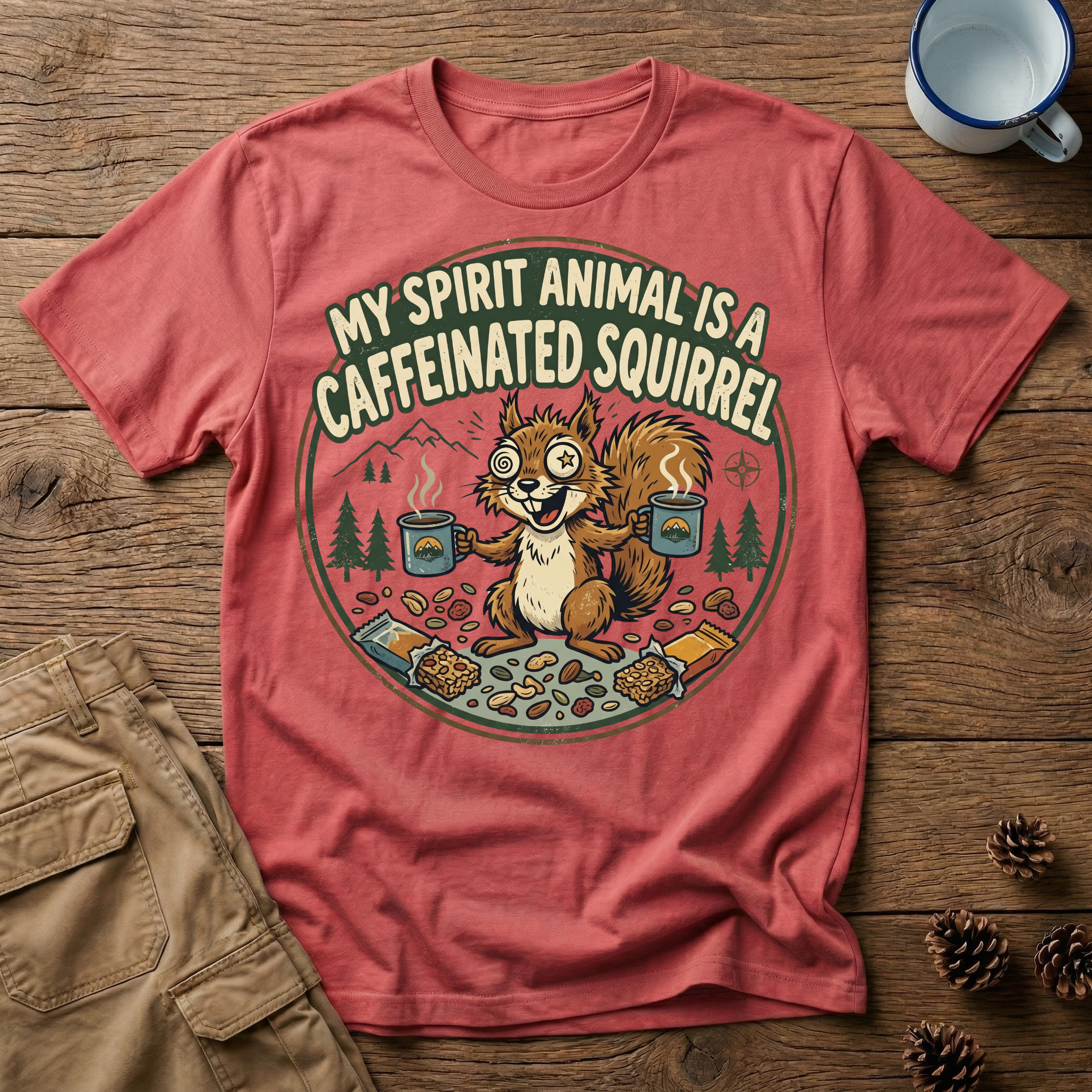 Caffeinated Squirrel - T-Shirt