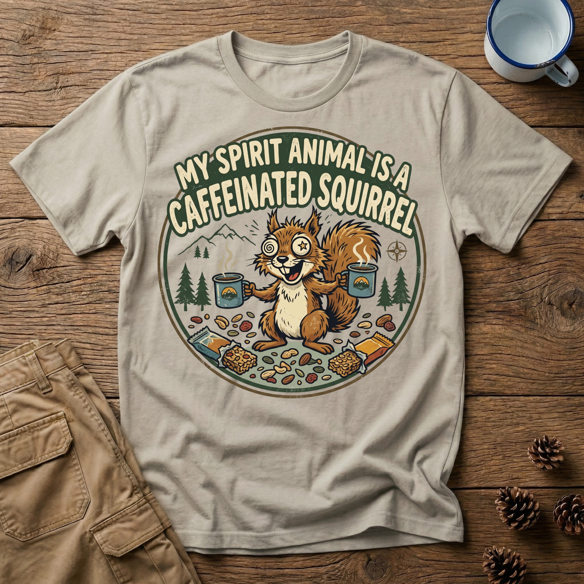Caffeinated Squirrel - T-Shirt