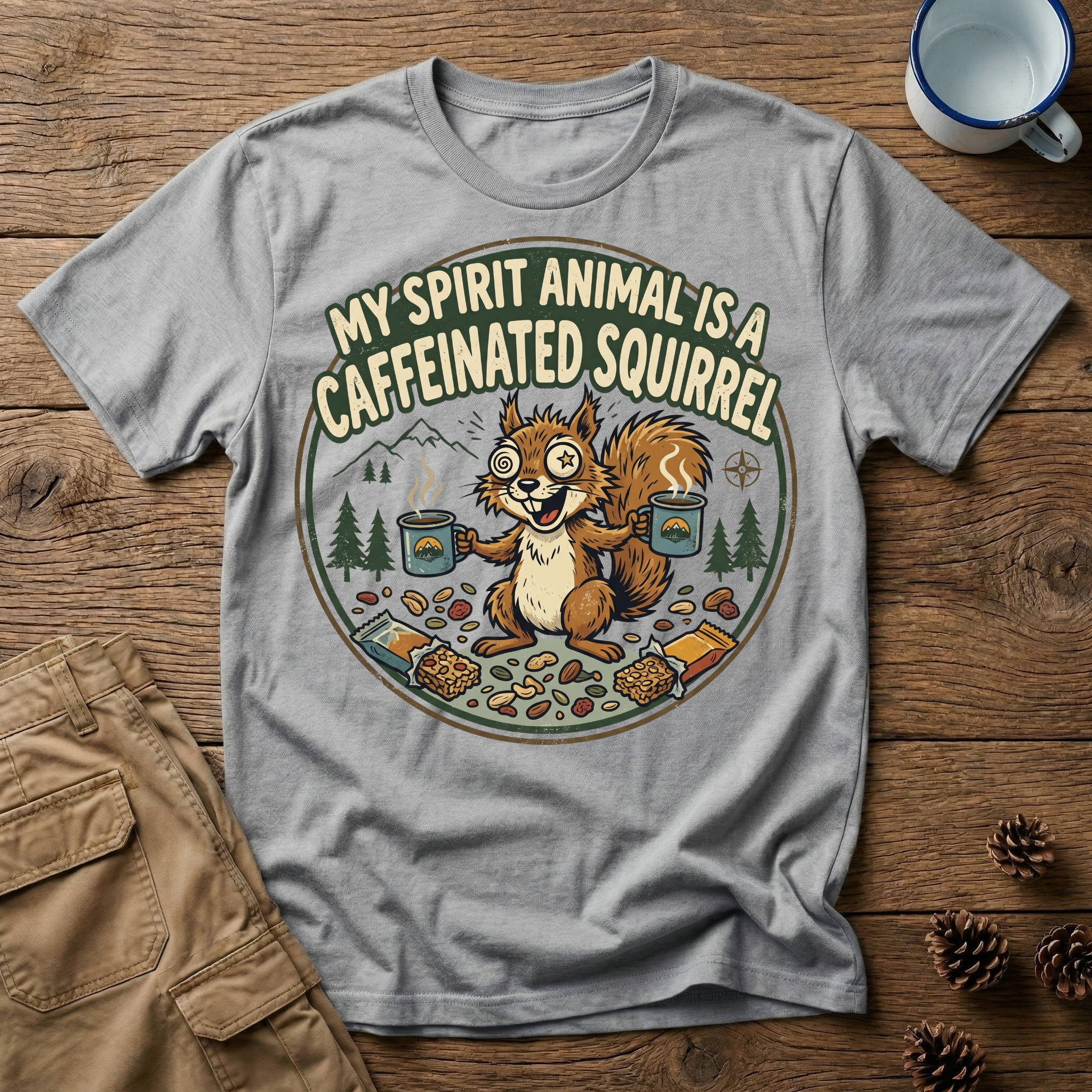Caffeinated Squirrel - T-Shirt