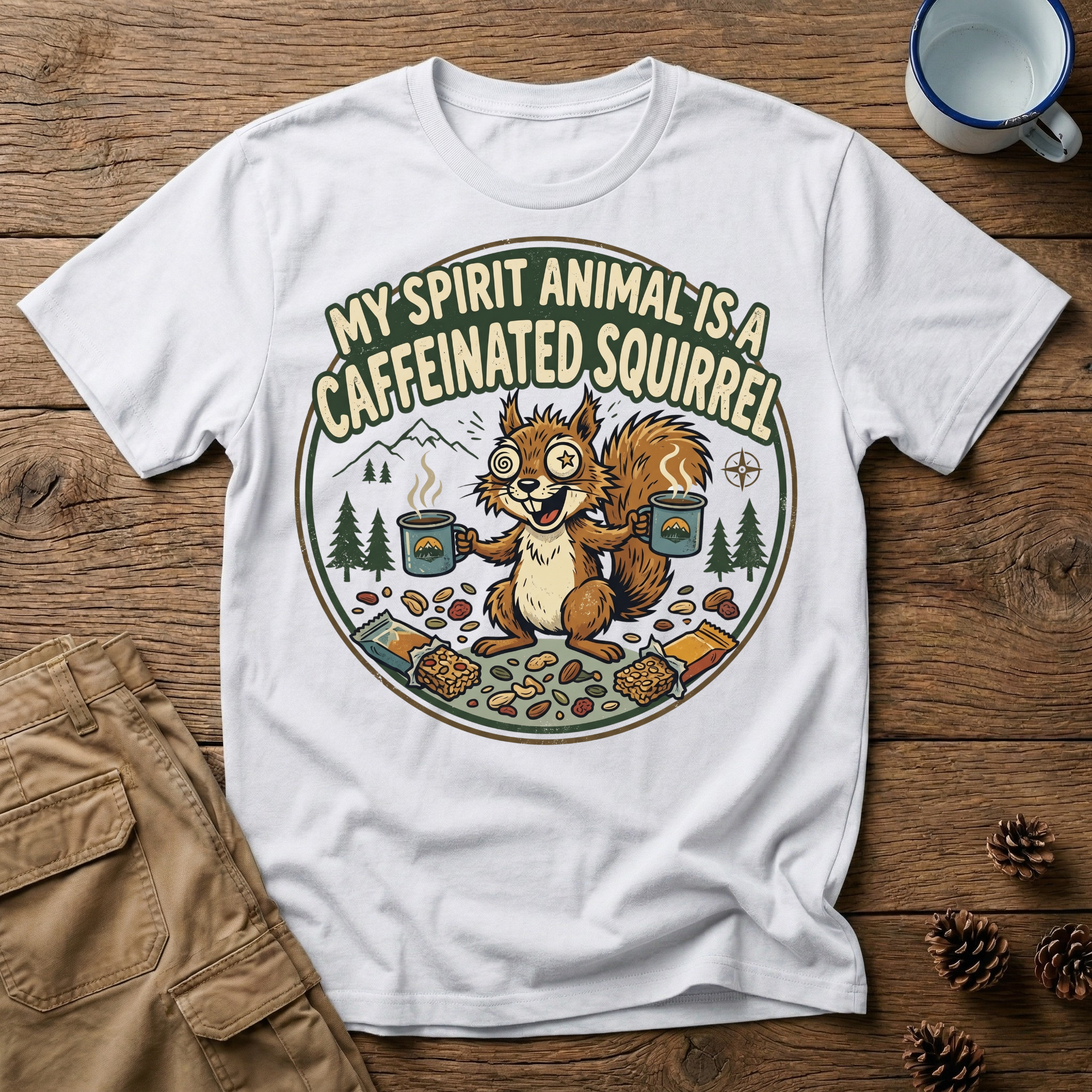 Caffeinated Squirrel - T-Shirt