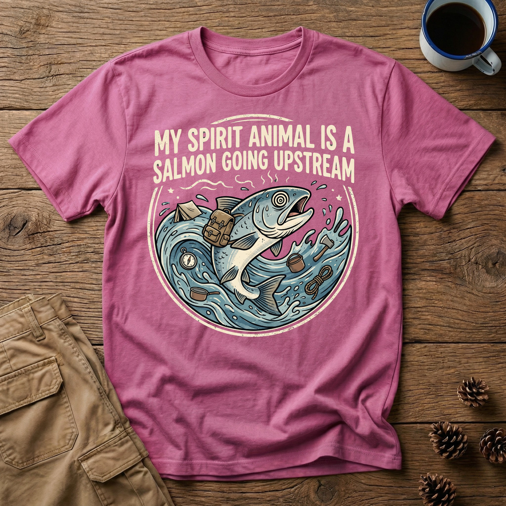 Salmon Going Upstream - T-Shirt