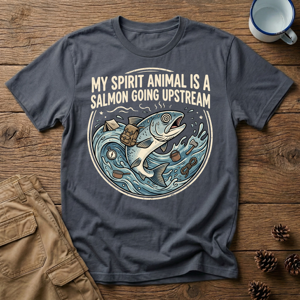 Salmon Going Upstream - T-Shirt